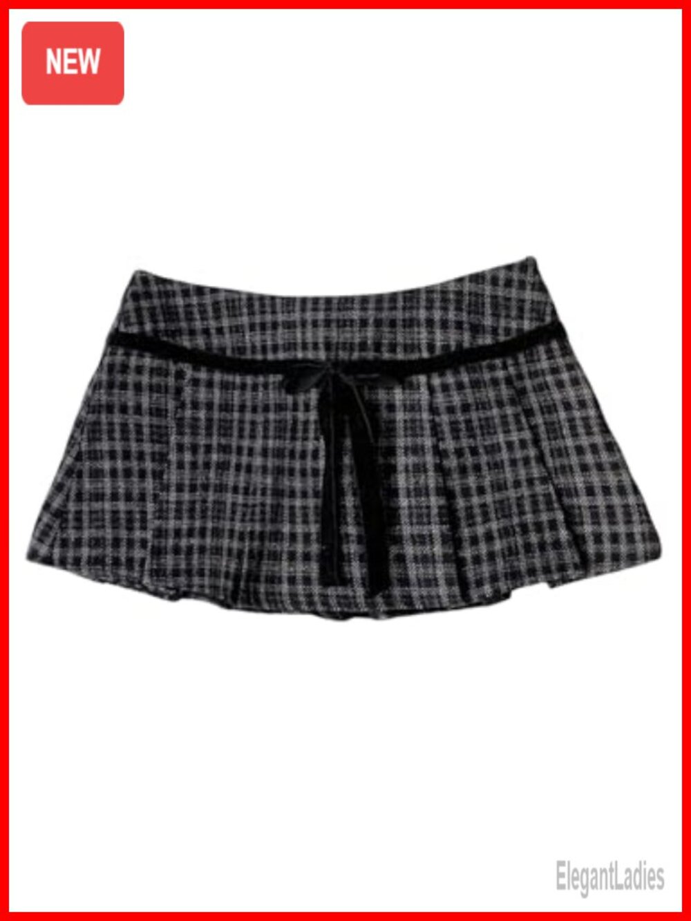 Plaid Pleated Mini Skirt Low Rise A Line Short Skirt